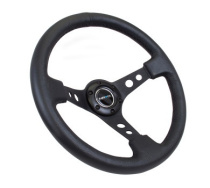 NRG Sportratt Läder med Svart Centrum 350mm (3'' Djup)